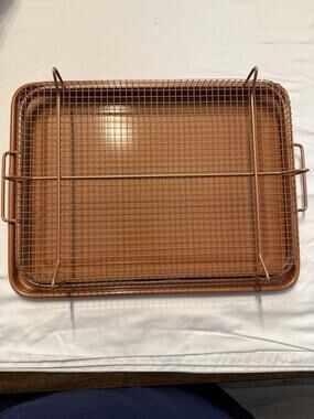 Gotham Steel Crisper Tray Set Titanium Ceramic Copper Oven Safe Dishwasher Safe